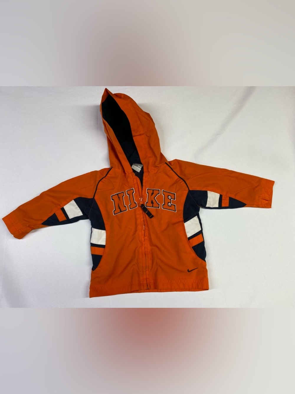 Nike Orange Toddler Lightweight Zip Up Hooded Jacket Size 18 Months